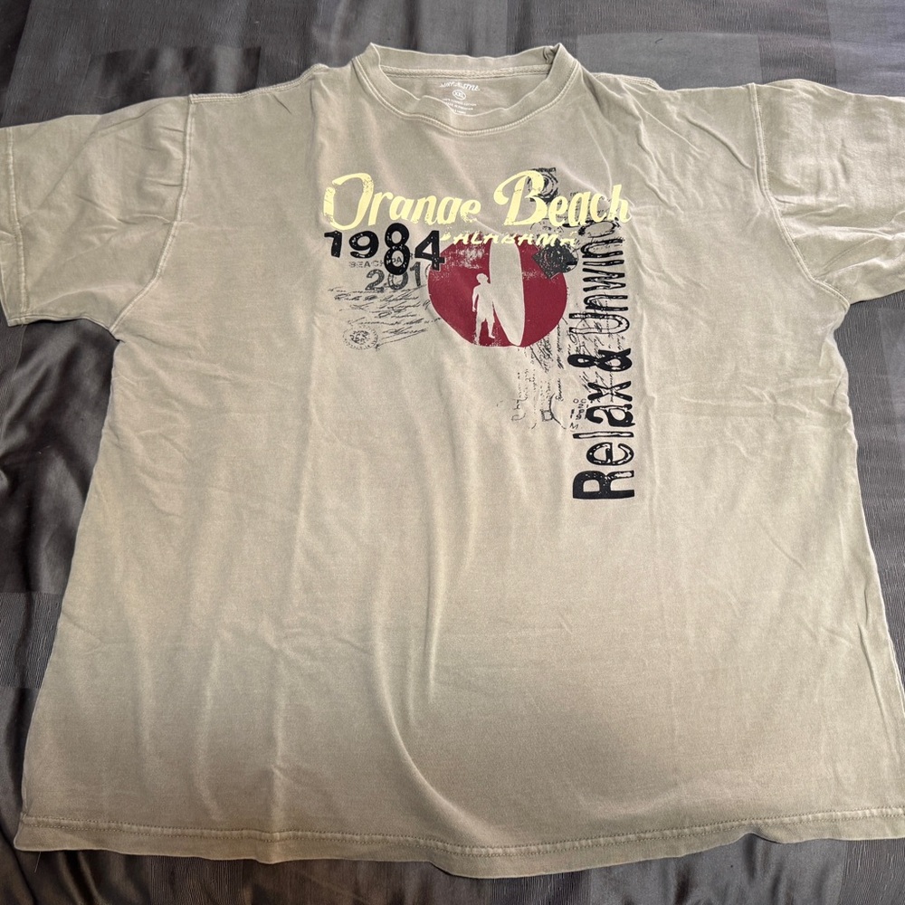 VINTAGE ORANGE BEACH Graphic grey/tan T-Shirt